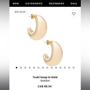 Shasi Gold Dome Hoop Earrings